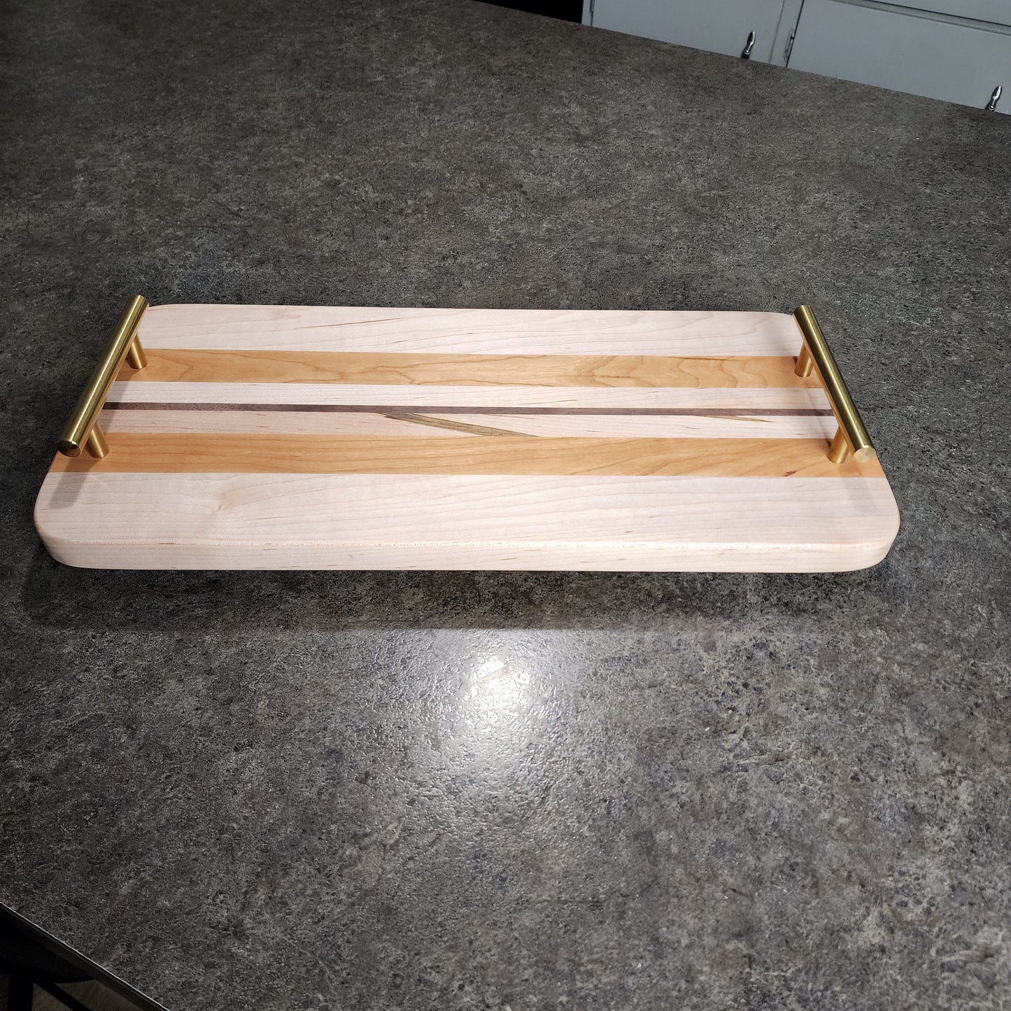 Maple, Cherry, and Walnut Serving Tray(Thick)
