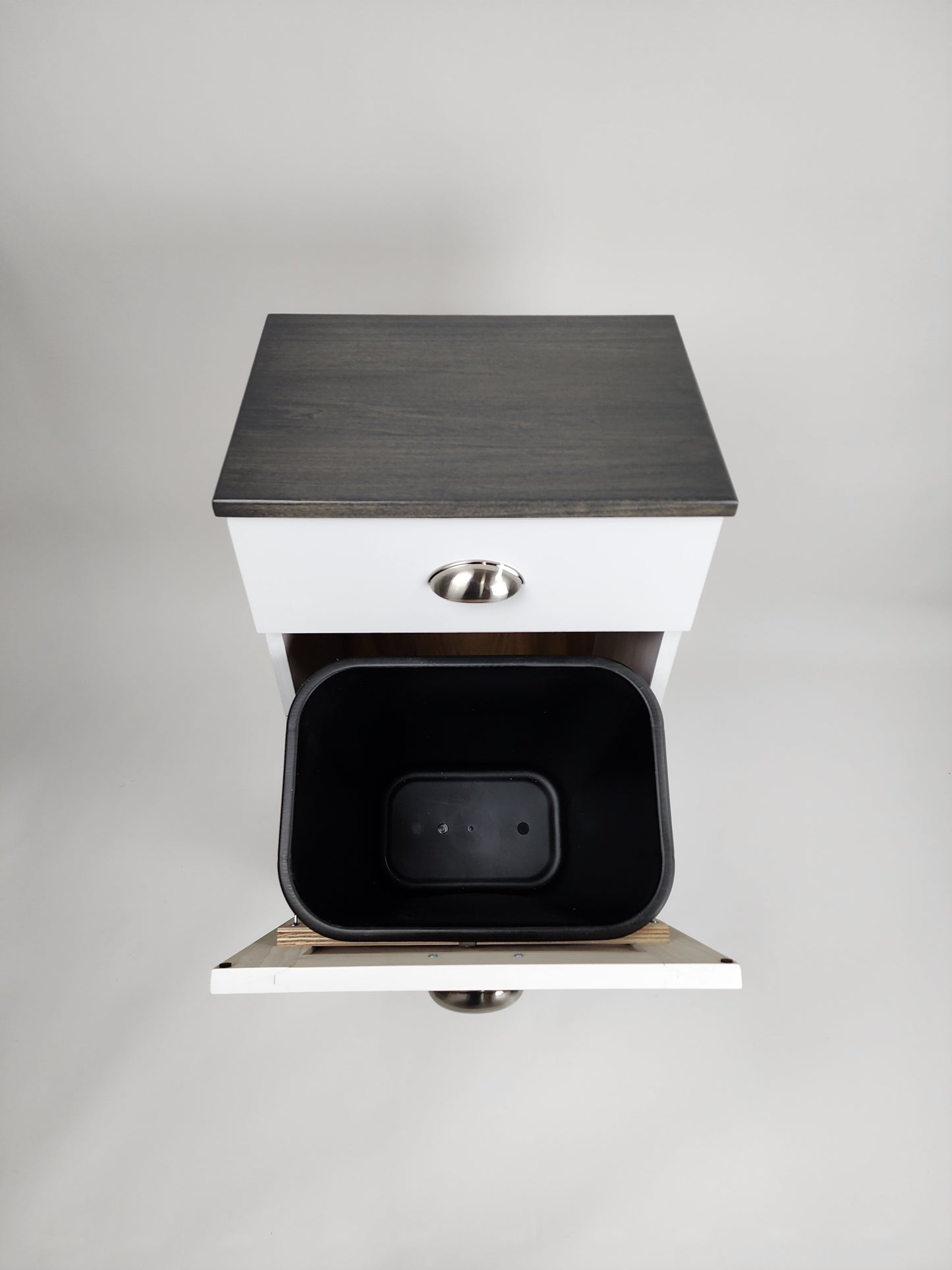 Trash Can Cabinet With Tilt Open Door and Drawer(White)