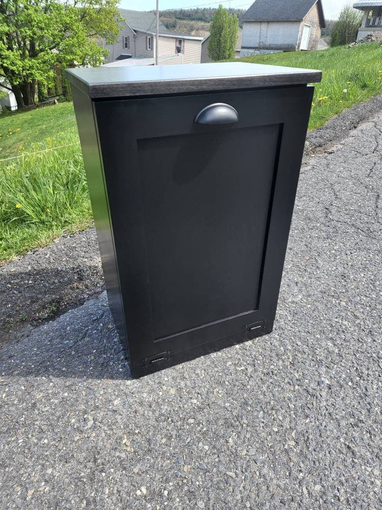 Trash Can Cabinet Tilt Open(Black)