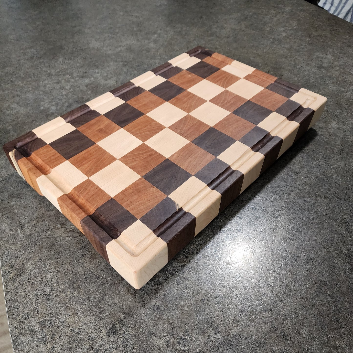 Plaid End Grain Cutting Board