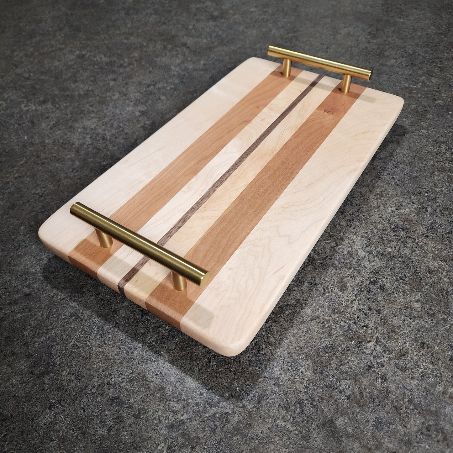 Maple, Cherry, and Walnut Serving Tray