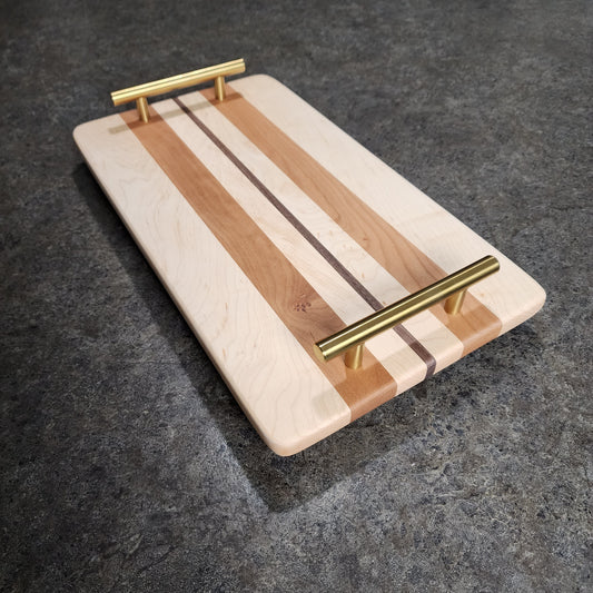 Maple, Cherry, and Walnut Serving Tray