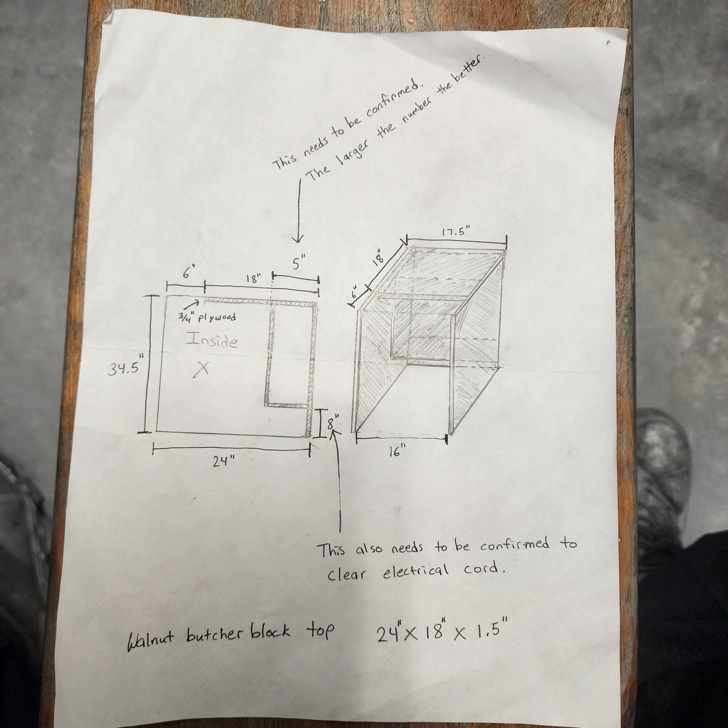 Deposit for trash compactor cabinet