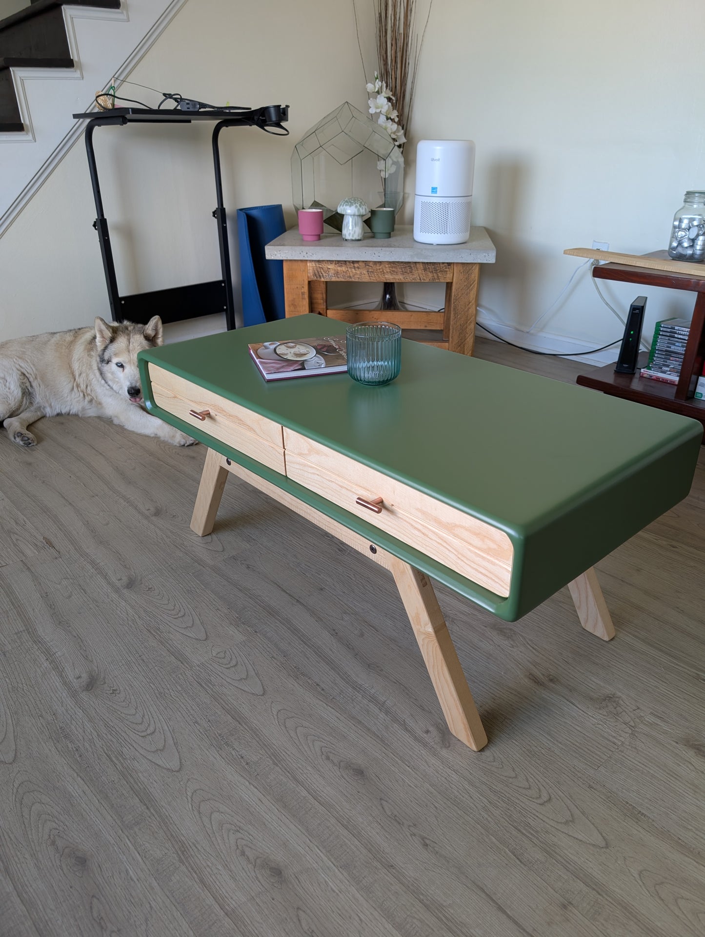 Mid Century Olive Coffee Table