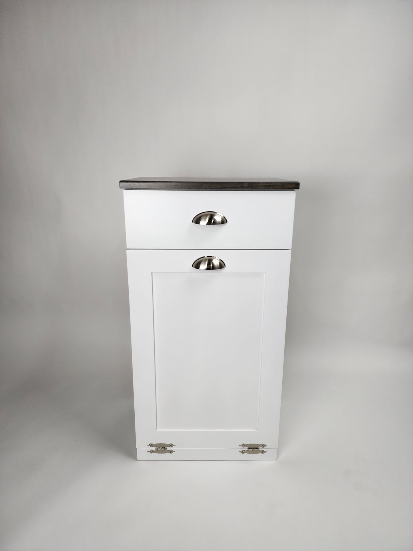 Wooden Trash Cabinet With Drawer(White)